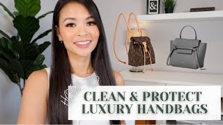 HOW I CLEAN AND PROTECT MY LUXURY HANDBAGS  Irene Simply [upl. by Aicital]