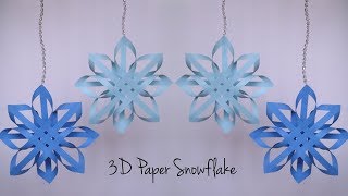 Giant 3D Snowflake Out of Paper Bags  DIY [upl. by Eadwina307]