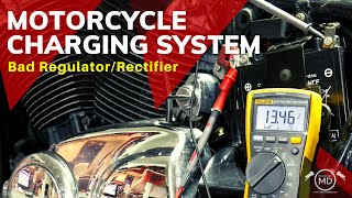 Motorcycle Charging System Bad RegulatorRectifier [upl. by Mccurdy]