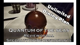 Unlimited Dining Plan Quantum of the Seas Specialty Dining Restaurants Review  2bearbearcom [upl. by Nemajneb699]