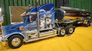 RC MODELS TRUCKS  MODELISME CAMIONS  TRACTO PELLE RADIO COMMANDES [upl. by Elatia]