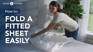 How To Fold A Fitted Sheet Easily [upl. by Maclaine]