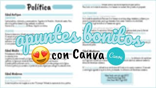 Como hacer APUNTES BONITOS en CANVA 😍  Claus [upl. by Yojenitsirk]