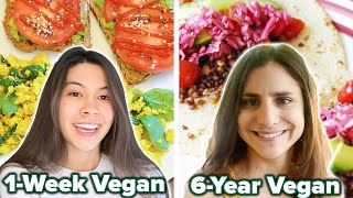 What A Beginner Intermediate And Experienced Vegan Eat In A Day [upl. by Nnylatsyrc]