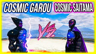 GTA 5 Cosmic Saitama One Punch Man vs Cosmic Garou SUPERHERO BATTLE [upl. by Anaujait]