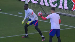 KEPA vs MENDY  Chelsea Goalkeeper Training [upl. by Anolla]