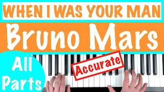 How to play WHEN I WAS YOUR MAN  Bruno Mars Piano Chords Tutorial [upl. by Fulton]