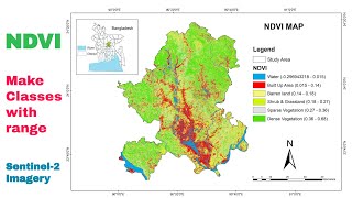 NDVI with class range in ArcGIS [upl. by Htebaile]