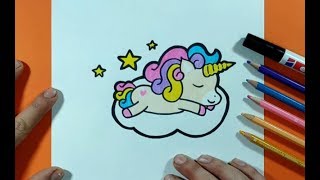 Como dibujar un unicornio paso a paso 10  How to draw a unicorn 10 [upl. by Anitnemelc]