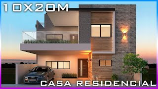 Proyecto Casa 10x20 Diseño moderno  Residencial [upl. by Ban192]