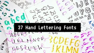 37 Hand Lettered Fonts  How to write in different styles [upl. by Pet278]