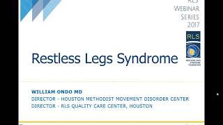 Webinar 2017 Neurostimulation and Restless Legs Syndrome [upl. by Bonne]