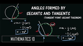 Angles Formed by Secants and tangents PART 2  Tangent PointSecant Theorem  MATHEMATICS 10 [upl. by Camp536]