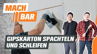 Gipskarton spachteln und schleifen  OBI [upl. by Vyky]