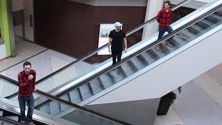 TWIN TELEPORTATION ESCALATOR PRANK [upl. by Idnal]