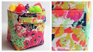 Fabric Storage Bin  Sewing Tutorial  Whitney Sews [upl. by Farrow577]