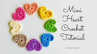 Mini Heart Crochet Tutorial [upl. by Venditti292]