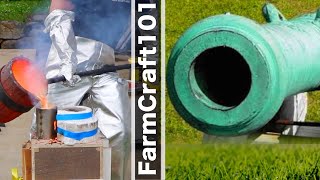 Casting a Historic Bronze Cannon Barrel Scaled Down Replica FarmCraft101 [upl. by Tanberg]