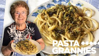 86 yr old Antonia from Sicily makes bucatini pasta with sardines  Pasta Grannies [upl. by Ardeha979]