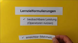 Lernziele im modernen Unterricht formulieren [upl. by Rutan]