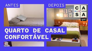 QUARTO DE CASAL reforma cria ambientes confortáveis e modernos  Antes e Depois  Olho Mágico [upl. by Tamah760]