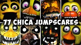 77 CHICA JUMPSCARES FNAF amp Fangames [upl. by Xirdnek]