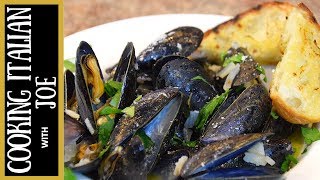 Steamed Mussels  Cooking Italian with Joe [upl. by Afra]