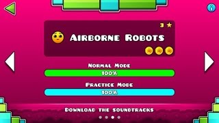 Geometry Dash Meltdown – “Airborne Robots” 100 Complete All Coins  GuitarHeroStyles [upl. by Tabina]