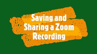 Saving and Sharing A Zoom Recording [upl. by Trudi]