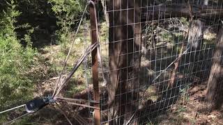 Wire fencing stretching and tensioning [upl. by Anselma]