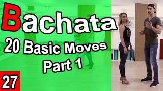 20 Bachata Basic Moves Part 1 Beginner  Bachata Tutorial 27  by MariusampElena [upl. by Sivartal]