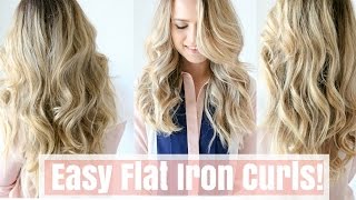 How to Easy Flat Iron Curls No Twisting [upl. by Atiker]