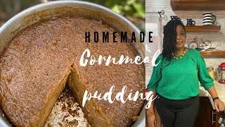 Jamaican Home made cornmeal pudding [upl. by Notsirk]