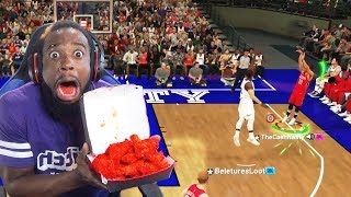 Every 3 Pointer Playoffs Stephen Curry Misses I Eat WORLDS HOTTEST WINGS NBA 2K19 [upl. by Trebma]