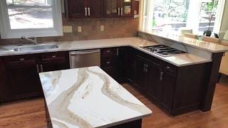 Cambria Brittanica Gold Quartz Kitchen Countertops [upl. by Yeblehs949]