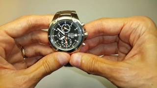 Seiko Sportura Chronograph SNA205P Caliber 7T62 Set Alarm [upl. by Eneleh]