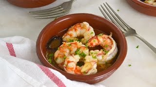 Gambas al ajillo Receta fácil rápida y deliciosa [upl. by Annaujat368]