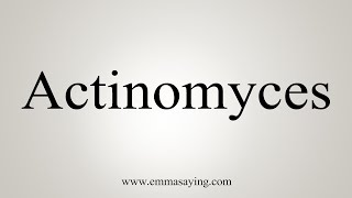 How To Say Actinomyces [upl. by Lorri]