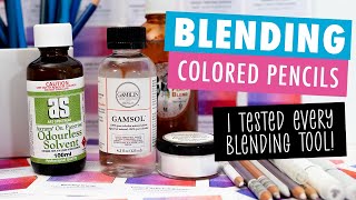 12 WAYS to Blend Colored Pencils Solvents Blending Pencils Gamsol  more [upl. by Nirel213]