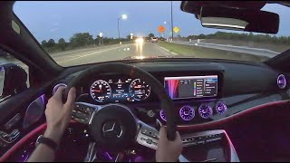 2020 MercedesAMG GT 63 S  POV Night Drive Binaural Audio [upl. by Arimas]