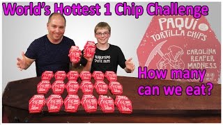 Worlds Hottest One Chip Challenge  how many can we eat  Crude Brothers [upl. by Aihk928]