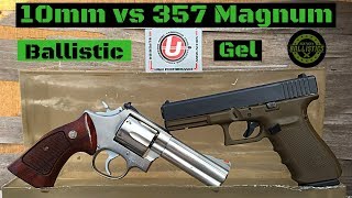 10mm vs 357 Magnum vs Ballistic Gel [upl. by Lede226]