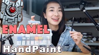 ENAMEL HAND PAINT GUNPLA DETAILS using Testors and Tamiya [upl. by Yoko944]