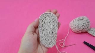 Tutorial zapatitos bebé crochet 3 meses Parte I la suela [upl. by Enohpesrep]