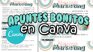 Como hacer apuntes bonitos en CANVA [upl. by Yecaw]