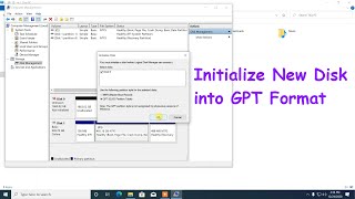 How to initialize new disk into GPT  MBR format  Create Partition to new hard drive on Windows 10 [upl. by Cattan404]