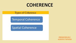 COHERENCE amp TYPES OF COHERENCE [upl. by Hirz]