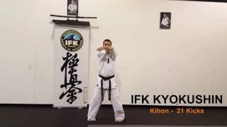 IFK Kyokushin Kihon  21 kicking techniques [upl. by Neiluj]