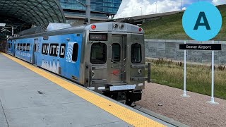 Riding Denver RTD A Line Denver International Airport DIA to Union Station in Downtown Denver [upl. by Ray510]