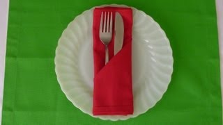 Napkin Folding  Simple Pocket [upl. by Thaxter]